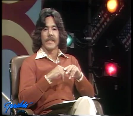 Geraldo Rivera on set of Good Night America 1975