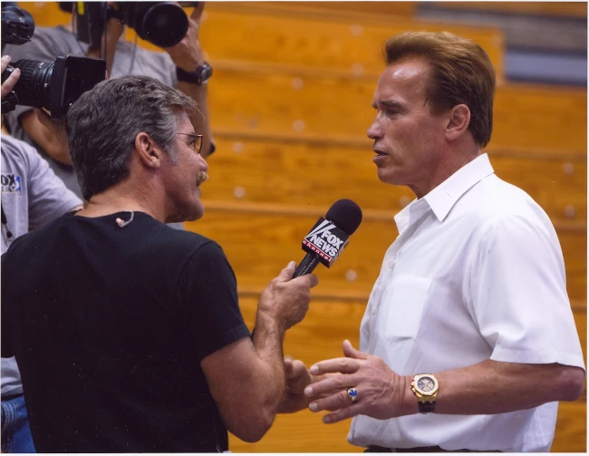 Geraldo Rivera and Arnold Schwarzenegger