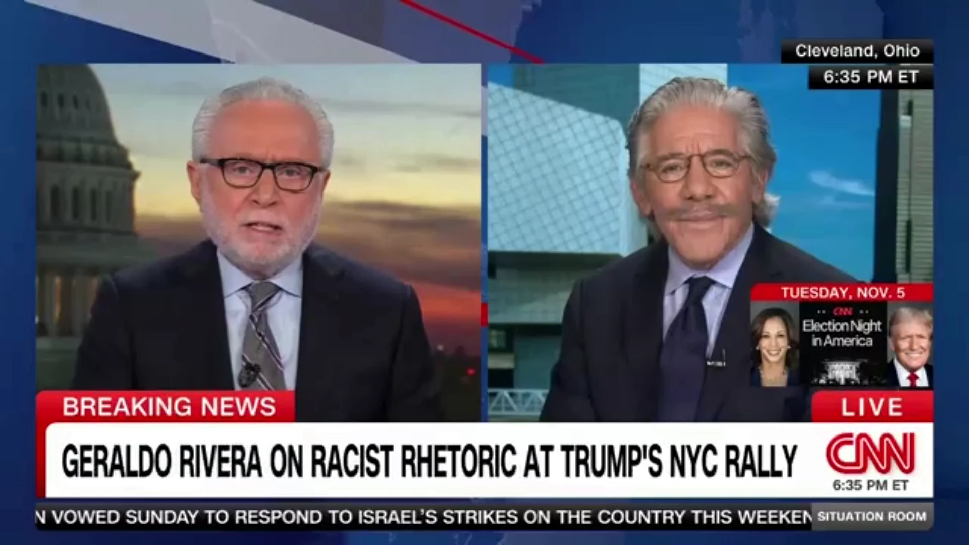 Geraldo Rivera and Wolf Blitzer on CNN