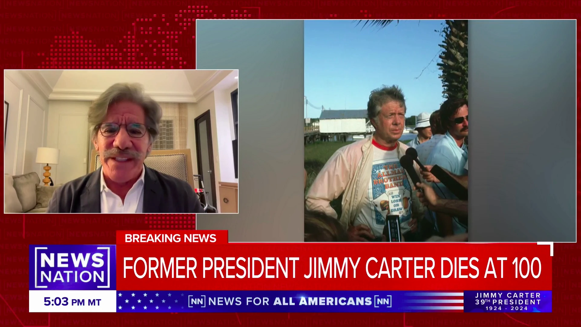 Geraldo Rivera NewsNation Jimmy Carter graphic, 2024