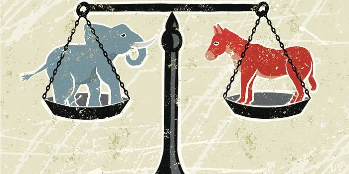 Republican and Democrat graphic